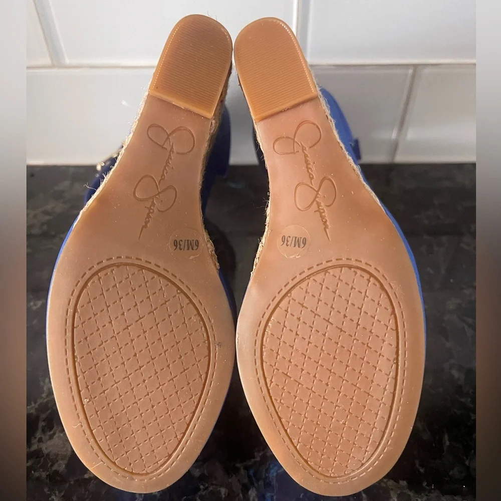 Blue Espadrille Wedge Heels with Ankle Strap | Size 6 | Summer Style - Picture 4 of 4